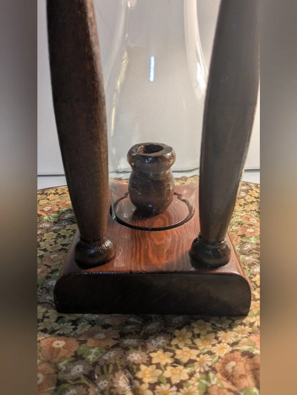 Cabincore Classic Dark Wood Hurricane Candle Holder - Dark Brown